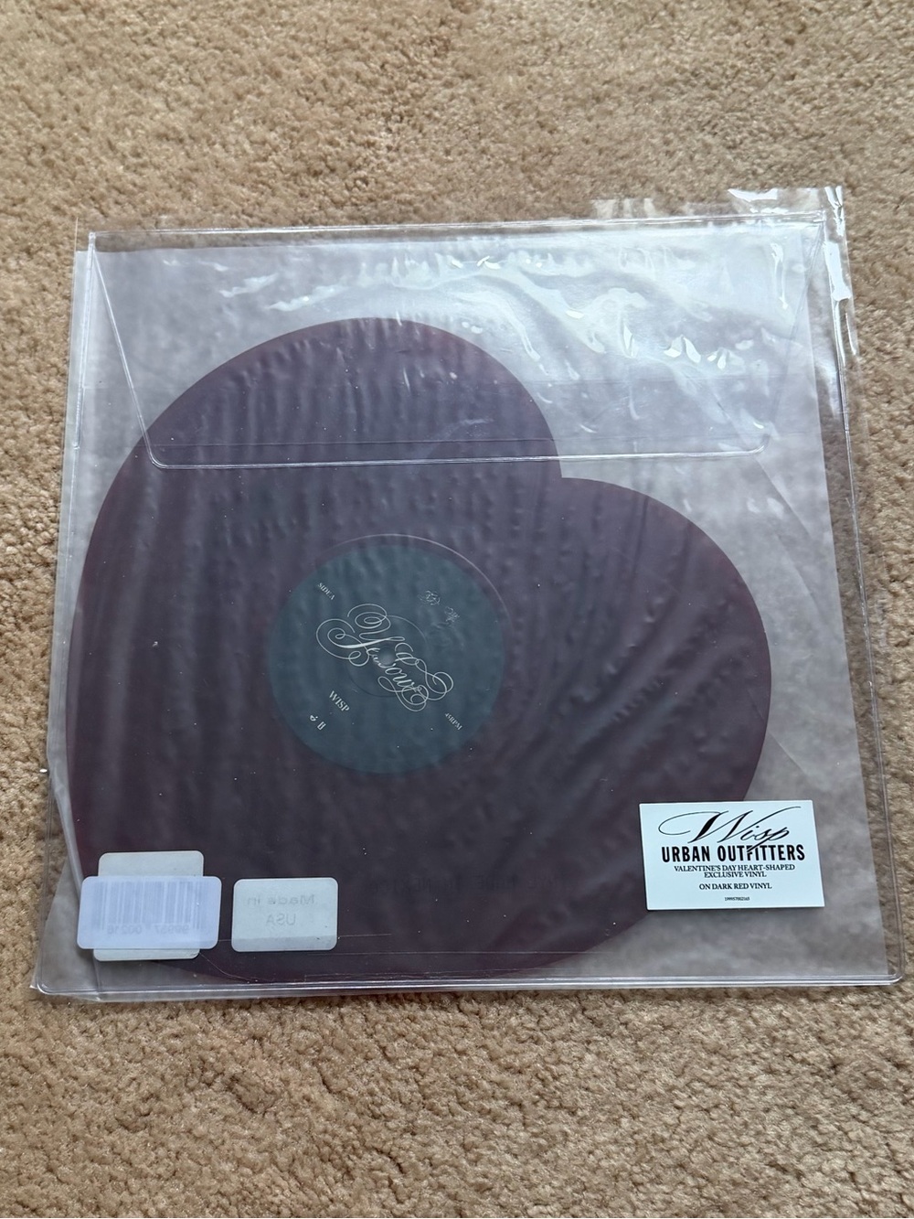 Wisp Yellow All I Need Urban Outfitters Exclusive Heart Shaped Vinyl LP